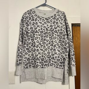 Leopard crew neck sweatshirt comfy cute casual cheetah print soft lounge